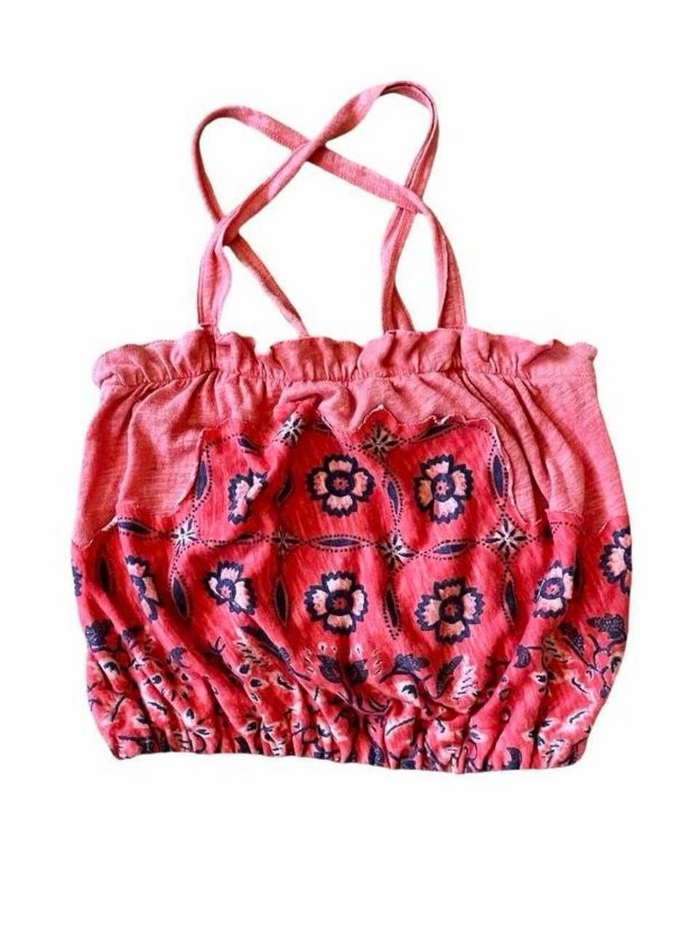 Free People Floral Bubble Crop Top - Size XS
